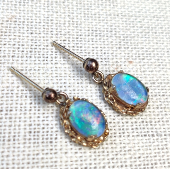 Antique opal earrings - Picture 2 of 7